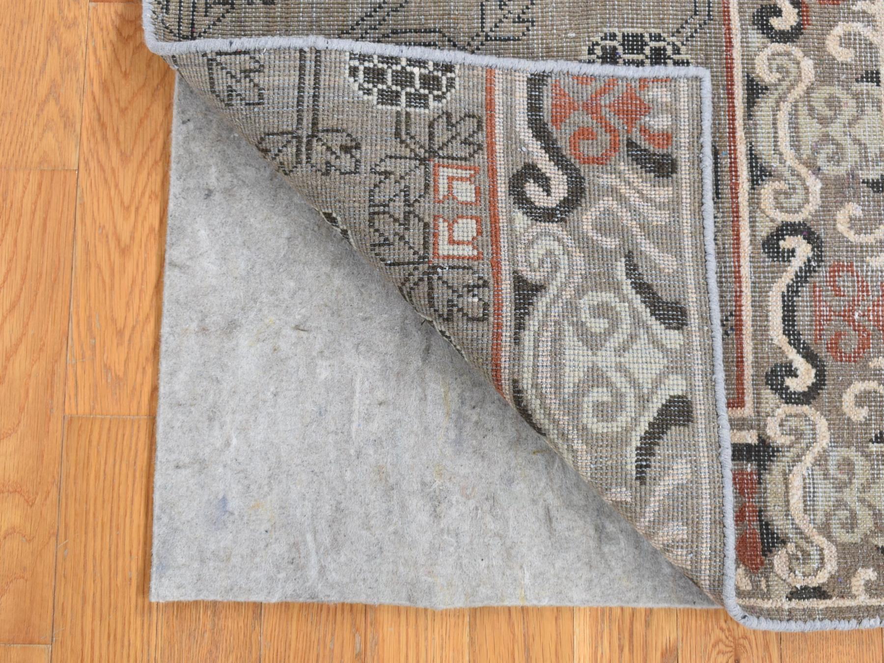 Khotan Khotan hand-knotted wool rug in Brown, 2'1" x 2'2" — SKU O080399 (view 2)