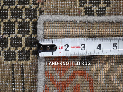 Brown 2'1" x 2'2" Khotan and Samarkand Hand knotted Wool Rug - Sku: O080399