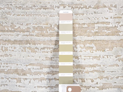 Beige 2'0" x 3'0" Modern and Contemporary Hand knotted Wool/Silk Rug - Sku: O080415