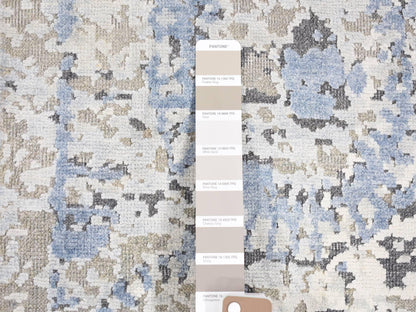 Beige 2'0" x 2'1" Modern and Contemporary Hand knotted Wool/Silk Rug - Sku: O080419