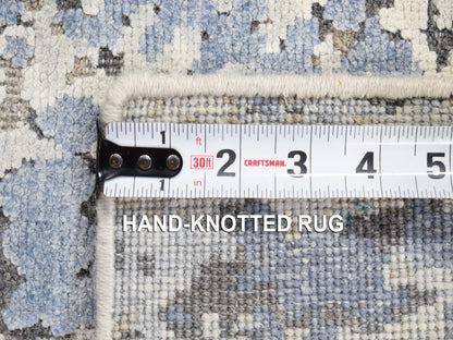 Beige 2'0" x 2'1" Modern and Contemporary Hand knotted Wool/Silk Rug - Sku: O080419