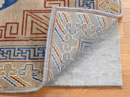 Khotan Khotan hand-knotted wool rug in Beige, 2'1" x 2'2" — SKU O080421 (view 2)