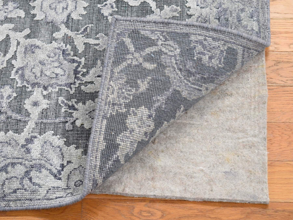 Oushak Oushak hand-knotted wool/silk rug in Gray, 2' x 2'1" — SKU O080422 (view 2)