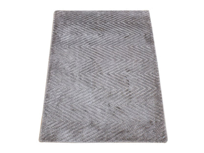 Brown 2'1" x 3'0" Modern / Contemporary Handloom Wool/Silk Rug - Sku: O080427
