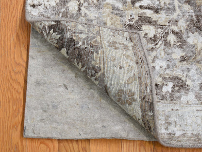 Modern / Contemporary hand-knotted wool/silk rug in Gray, 2' x 2' — SKU O080439 (view 2)