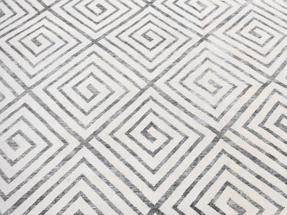 Modern / Contemporary hand-knotted wool/silk rug in Ivory, 9' x 12' — SKU O080447 (view 9)
