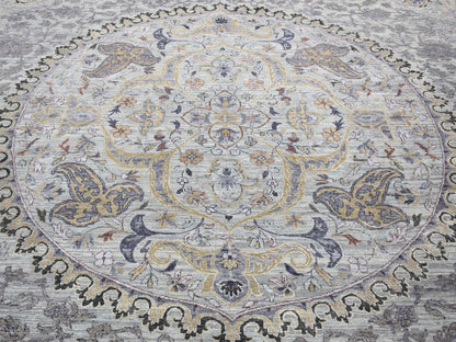 Transitional hand-knotted wool/silk rug in Gray, 9' x 12' — SKU O080451 (view 8)
