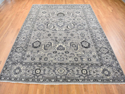 Sultanabad Oushak hand-knotted wool rug in Gray, 9'1" x 12'3" — SKU O080452 (view 2)