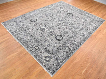Sultanabad Oushak hand-knotted wool rug in Gray, 9'1" x 12'3" — SKU O080452 (view 3)