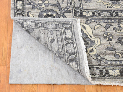 Grey 9'1" x 12'3" Oushak And Peshawar Hand knotted Wool Rug - Sku: O080452