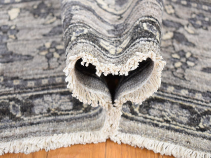 Grey 9'1" x 12'3" Oushak And Peshawar Hand knotted Wool Rug - Sku: O080452