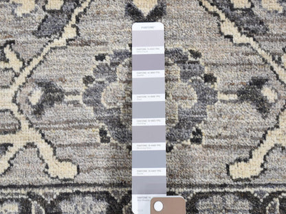 Grey 9'1" x 12'3" Oushak And Peshawar Hand knotted Wool Rug - Sku: O080452