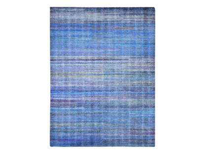 Modern / Contemporary hand-knotted wool/silk rug in Multicolored, 9' x 12'2" — SKU O080453