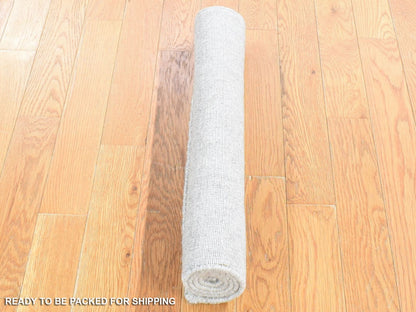 Modern / Contemporary hand-knotted wool rug in Gray, 2' x 3'1" — SKU O080461 (view 4)