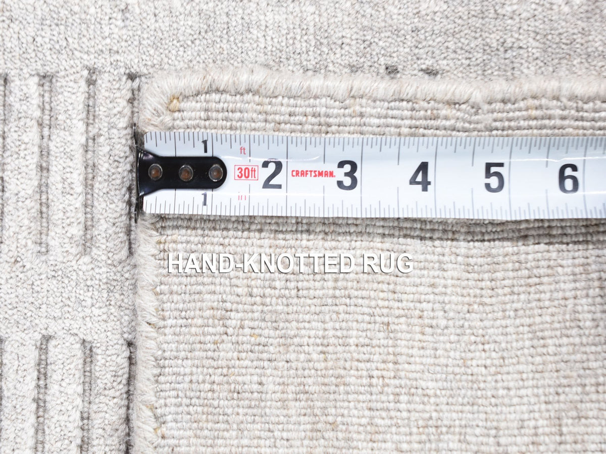 Modern / Contemporary hand-knotted wool rug in Gray, 2' x 3'1" — SKU O080461 (view 6)
