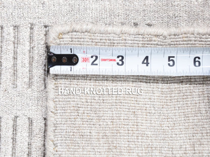 Modern / Contemporary hand-knotted wool rug in Gray, 2' x 3'1" — SKU O080461 (view 6)
