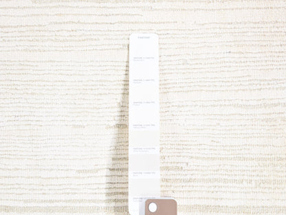 Ivory 2'1" x 2'1" Modern and Contemporary Hand knotted Wool/Silk Rug - Sku: O080463