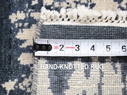 Modern / Contemporary hand-knotted wool rug in Ivory, 2' x 2'4" — SKU O080490 (view 6)