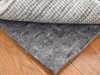 Ivory 1'1" x 1'1" Modern and Contemporary Hand knotted Wool Rug - Sku: O080495