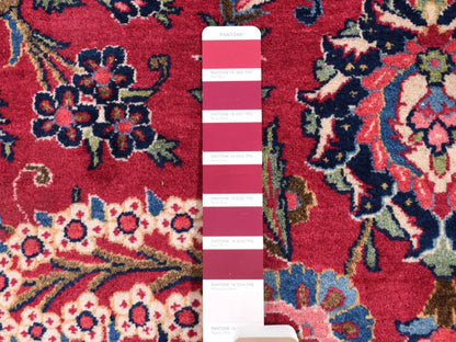 Kashan Persian hand-knotted wool rug in Red & Navy Blue, 14'2" x 17'2" — SKU O080502 (view 7)