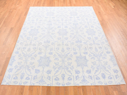 Beige 8'0" x 9'10" Oushak And Peshawar Hand knotted Wool Rug - Sku: O080503