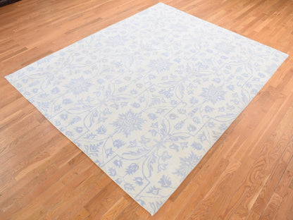Beige 8'0" x 9'10" Oushak And Peshawar Hand knotted Wool Rug - Sku: O080503