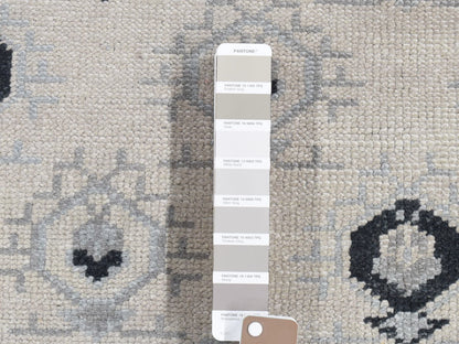 Ivory 6'0" x 9'0" Oushak And Peshawar Hand knotted Wool Rug - Sku: O080504