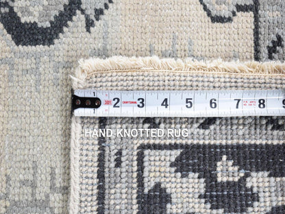 Oushak hand-knotted wool rug in Ivory & Black, 6' x 9' — SKU O080504 (view 8)