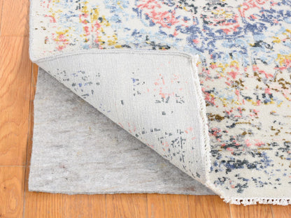 Ivory 3'0" x 5'0" Modern and Contemporary Hand knotted Wool/Silk Rug - Sku: O080514