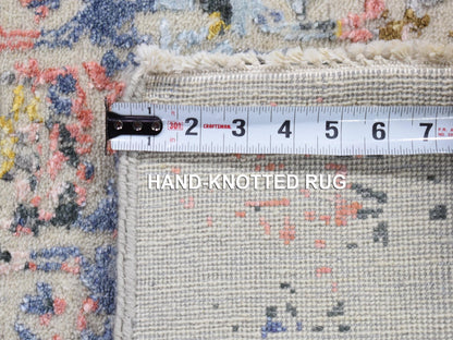 Ivory 3'0" x 5'0" Modern and Contemporary Hand knotted Wool/Silk Rug - Sku: O080514
