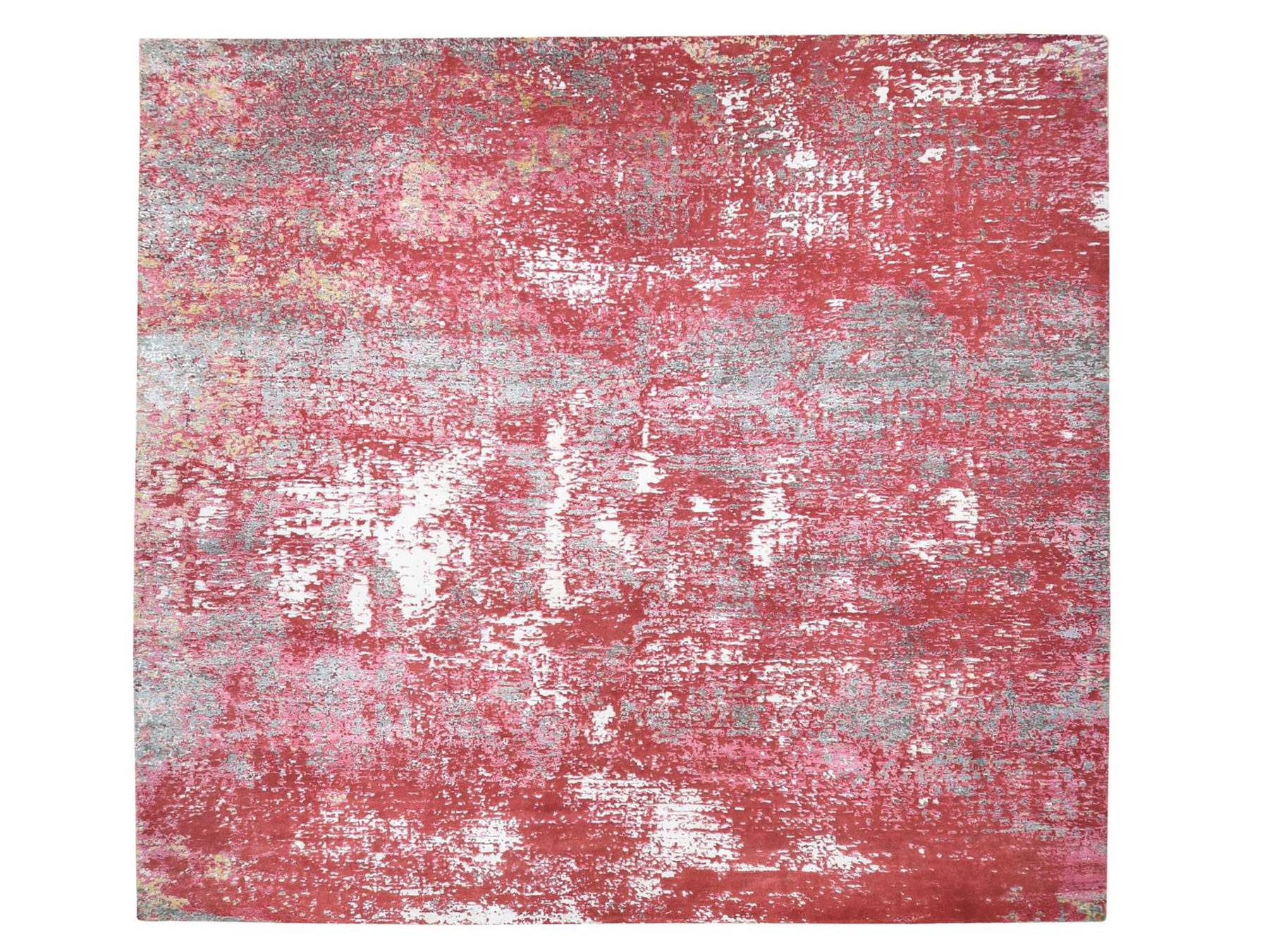 Modern / Contemporary hand-knotted wool rug in Red, 15'3" x 16'6" — SKU O080515