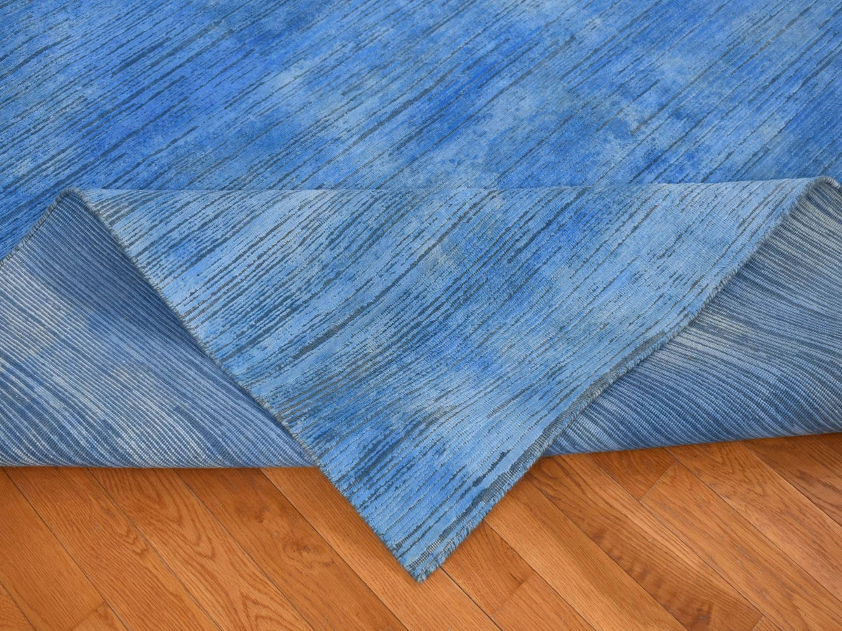 Modern / Contemporary hand-knotted wool rug in Overdyed, 10' x 14'1" — SKU O080518 (view 6)