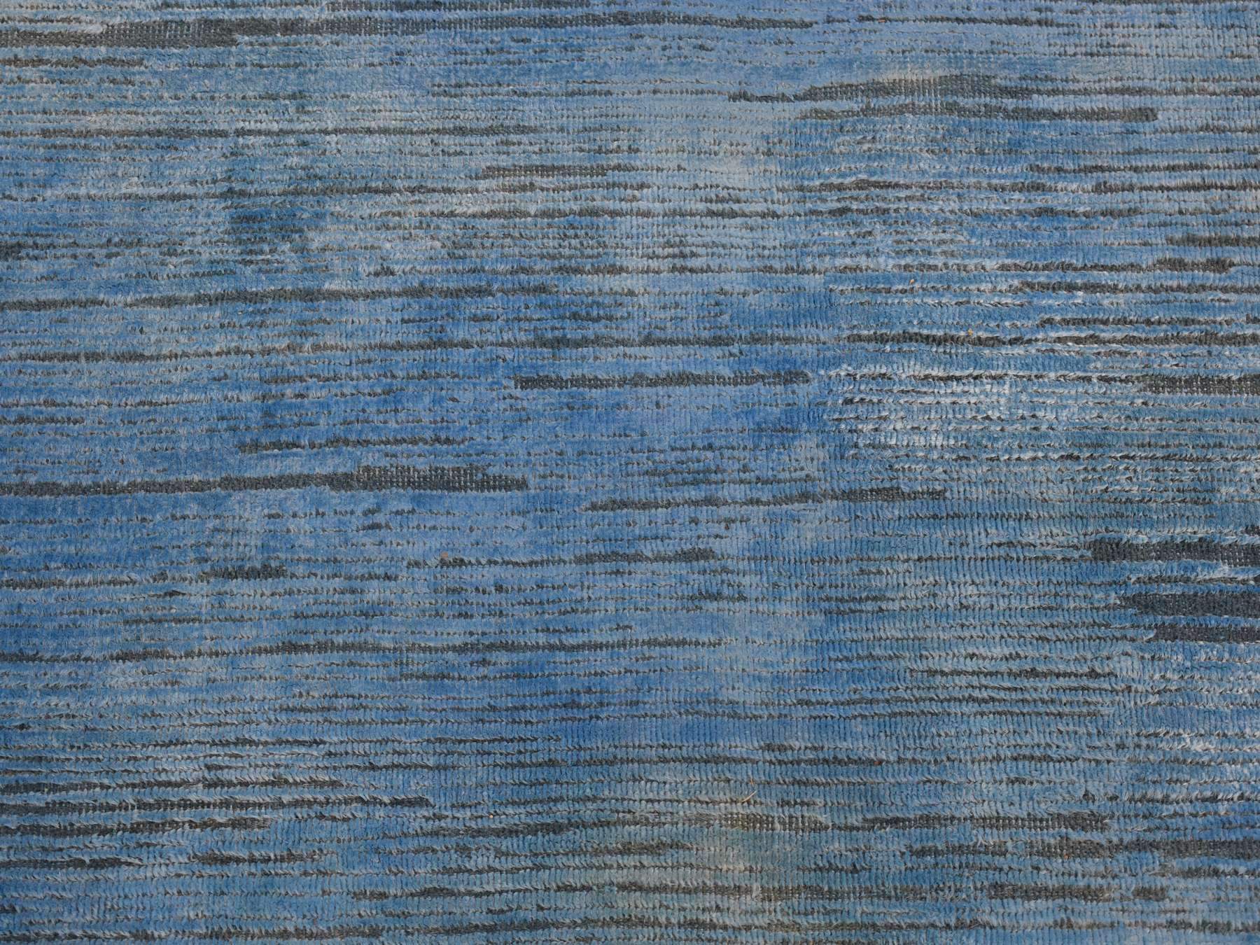 Modern / Contemporary hand-knotted wool rug in Overdyed, 10' x 14'1" — SKU O080518 (view 8)