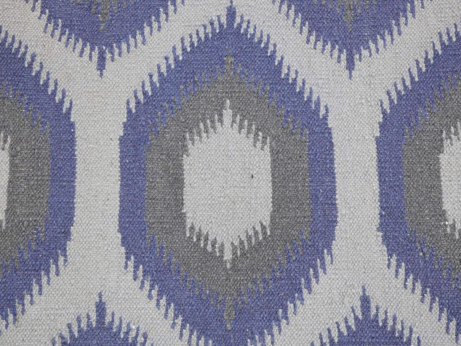 Kilim Flat-Weave hand-knotted wool rug in Gray, 4'2" x 6' — SKU O080541 (view 2)