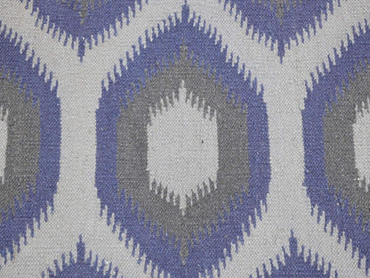 Kilim Flat-Weave hand-knotted wool rug in Gray, 4'2" x 6' — SKU O080541 (view 2)