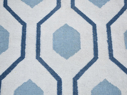 Kilim Flat-Weave hand-knotted wool runner in Ivory, 2'7" x 6' — SKU O080542 (view 2)