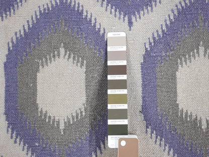 Kilim Flat-Weave hand-knotted wool rug in Gray, 4' x 6' — SKU O080557 (view 4)