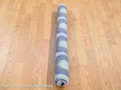 Kilim Flat-Weave hand-knotted wool rug in Gray, 4' x 6' — SKU O080557 (view 5)