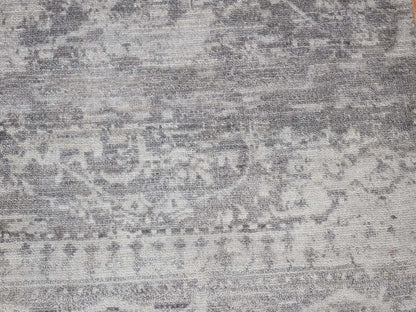 Modern / Contemporary hand-knotted silk rug in Gray, 2' x 3' — SKU O080558 (view 2)