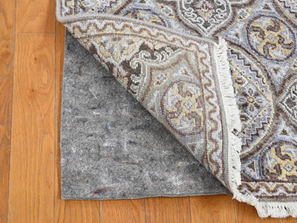 Brown 2'1" x 3'1" Transitional Hand knotted Wool/Silk Rug - Sku: O080576