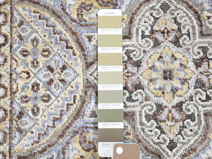 Transitional hand-knotted wool/silk rug in Brown, 2'1" x 3'1" — SKU O080576 (view 3)