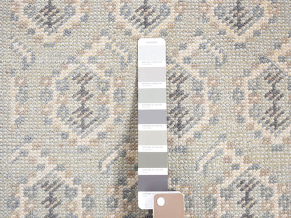 Grey 2'0" x 3'0" Oushak And Peshawar Hand knotted Wool Rug - Sku: O080578