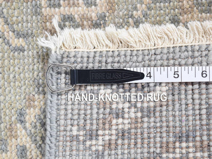 Grey 2'0" x 3'0" Oushak And Peshawar Hand knotted Wool Rug - Sku: O080578