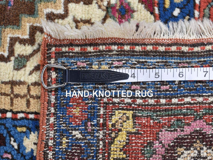 Brown 3'0" x 13'6" Antique Hand knotted Wool Rug - Sku: O080592