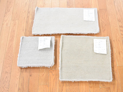 Modern / Contemporary hand-knotted wool rug in Ivory, 1' x 2'1" — SKU O080596 (view 2)
