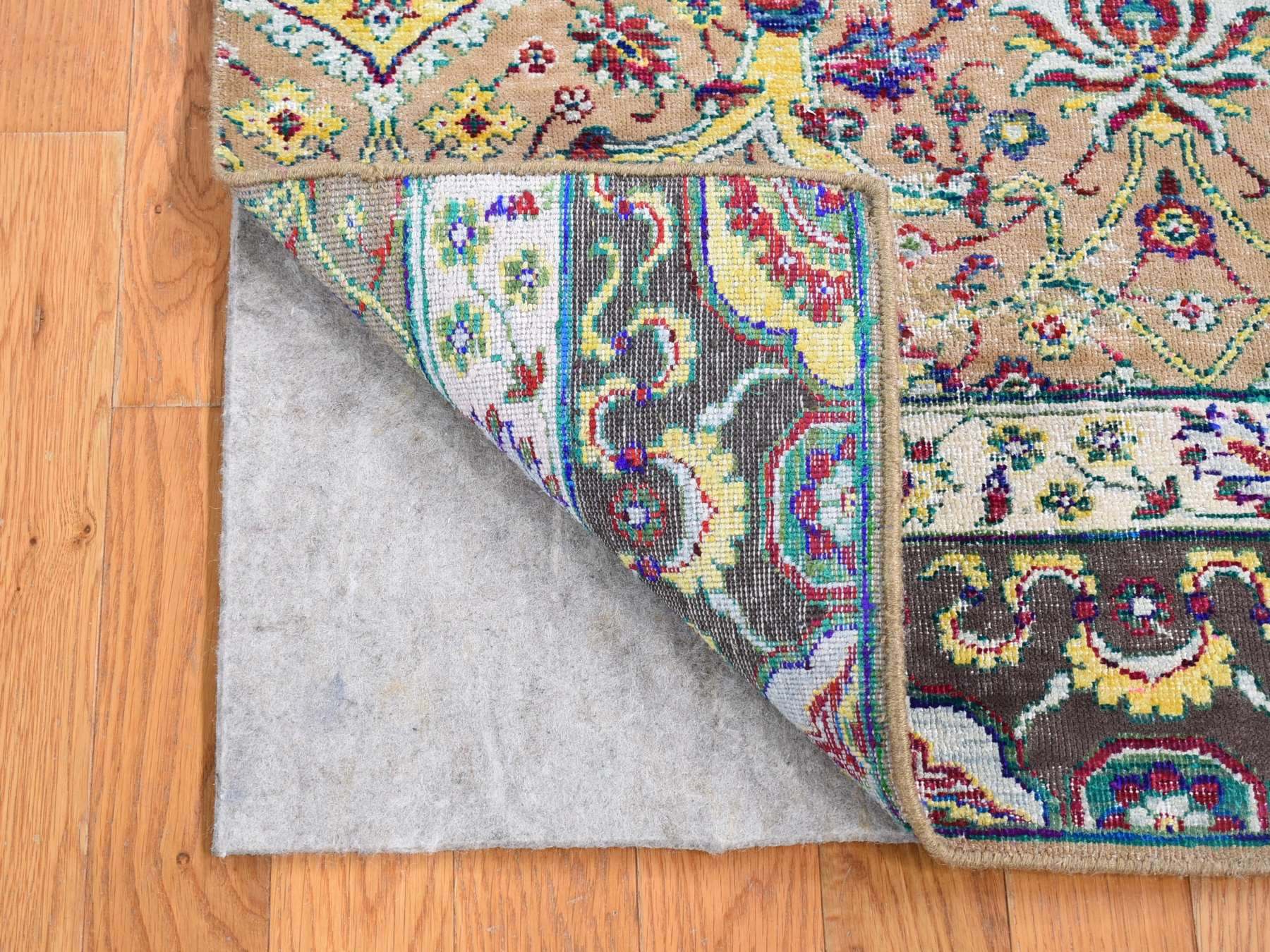 Rajasthan Rajasthan hand-knotted wool/silk rug in Brown, 1'10" x 2' — SKU O080605 (view 2)
