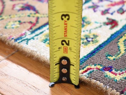 Brown 1'10" x 2'0" Traditional Hand knotted Wool/Silk Rug - Sku: O080605