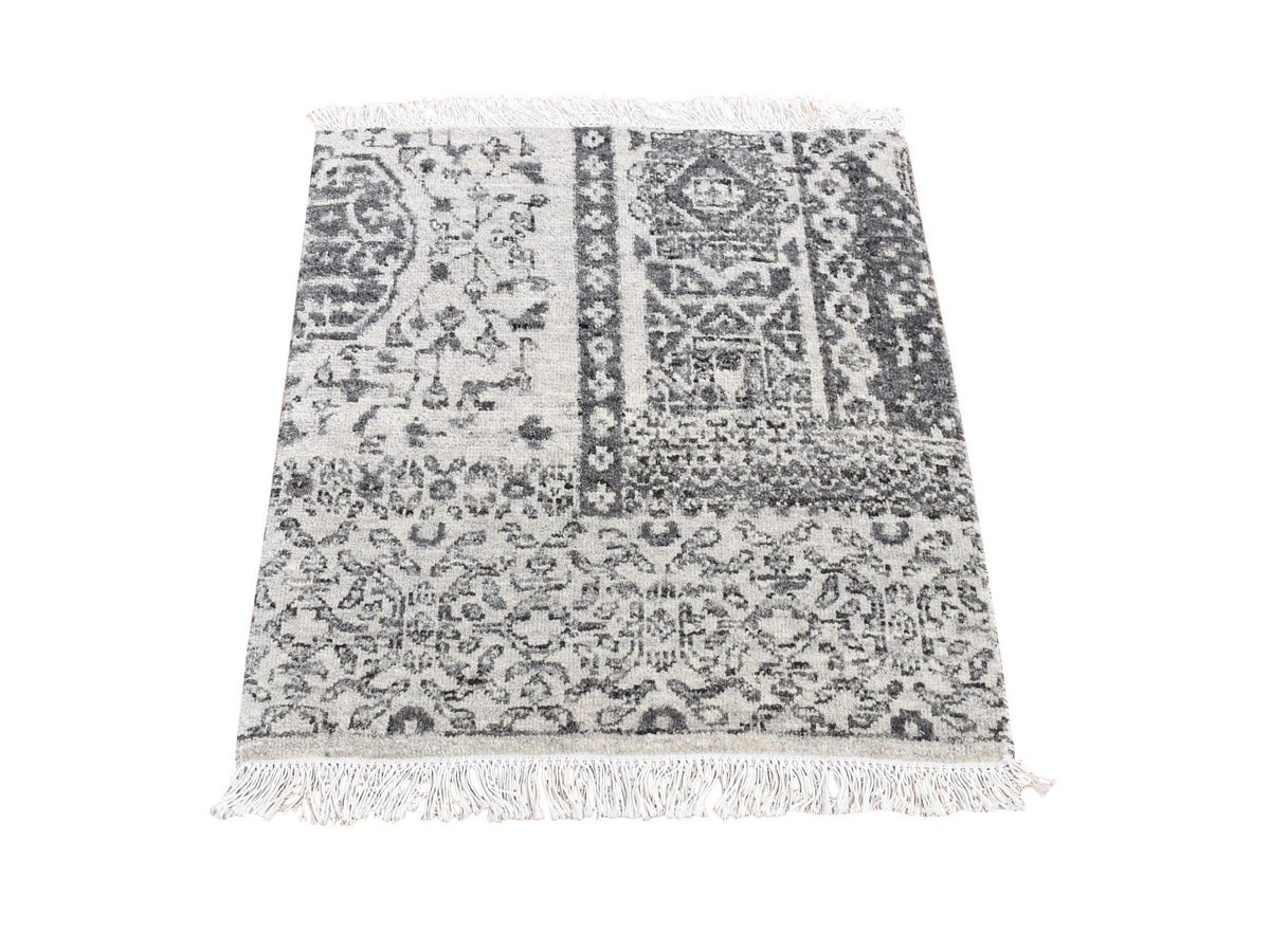 Mamluk Mamluk hand-knotted wool rug in Gray, 2' x 2'1" — SKU O080607