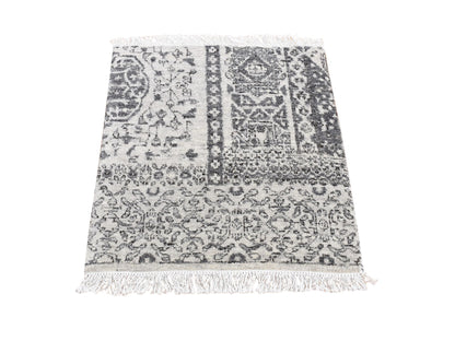 Mamluk Mamluk hand-knotted wool rug in Gray, 2' x 2'1" — SKU O080607