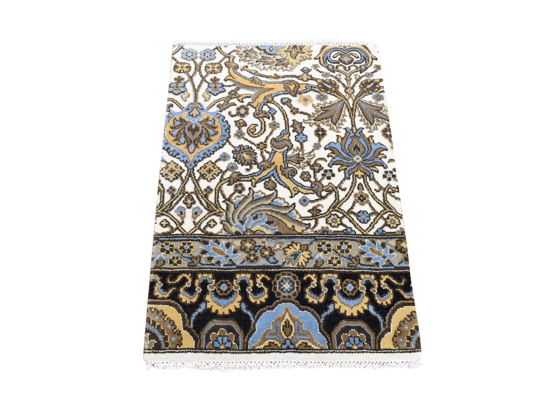 Rajasthan Rajasthan hand-knotted wool rug in Ivory, 2' x 3'2" — SKU O080612